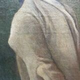 Portrait ancien français non signé d'un jeune homme tenant une lettre, encadré