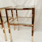 Pair of gold side tables Roche Bobois