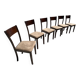 Set of 6 vintage wood and velvet chairs