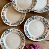 Set of 6 vintage dessert plates model Cécile by HBCM