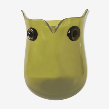 Zoomorphic pot "owl" blown glass