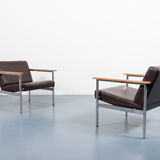 Pair of 1960s architectural armchairs