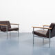 Pair of 1960s architectural armchairs