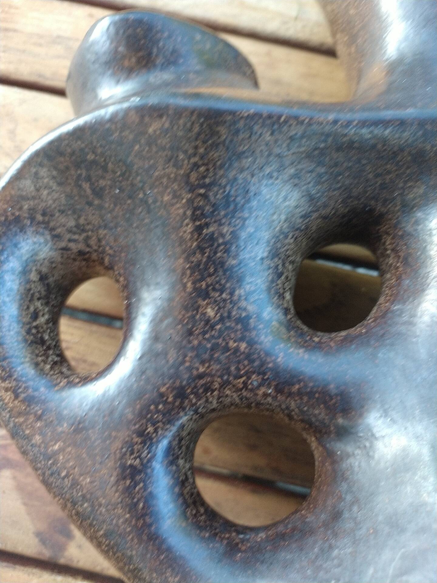 Brutalist ceramic candelabrum.