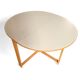 Table à manger pliante scandinave vintage avec rallonges latérales. Le plateau ovale est
