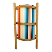 Lampe en rotin vintage et abat-jour sur mesure