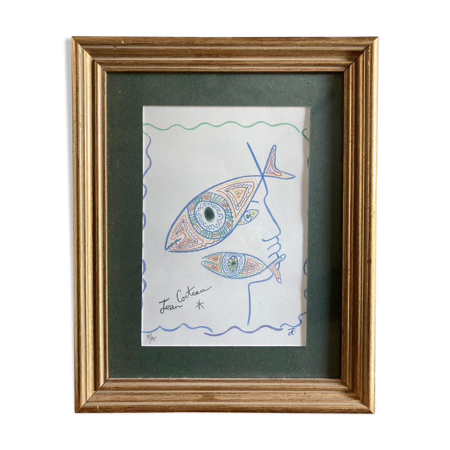 Lithograph jean cocteau 
