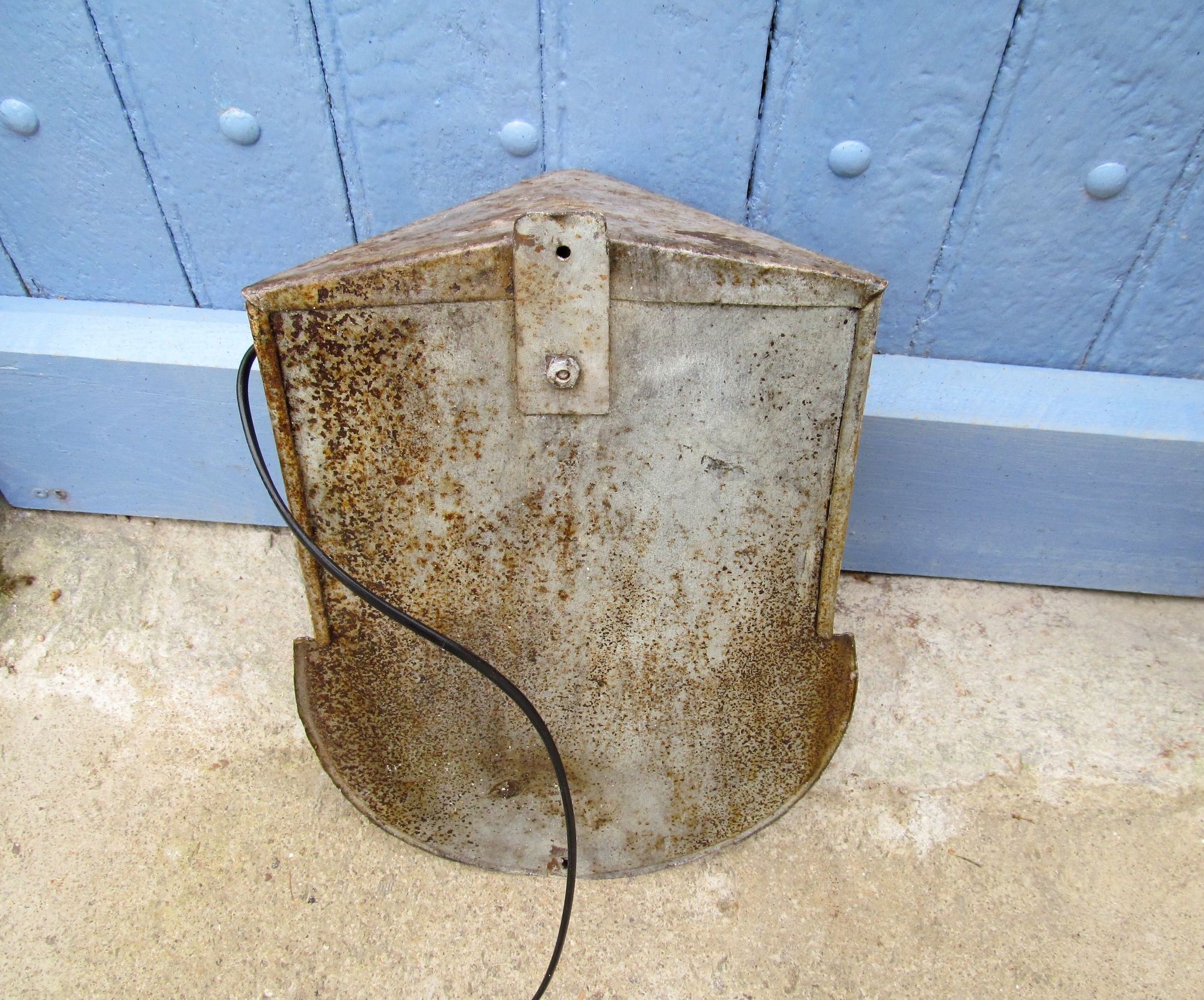 Antique Soviet exterior house sign road sign and street lamp lantern in toleware C1940 Industrial