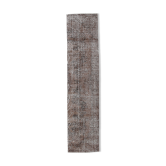 Brown oushak runner rug, 294x67cm