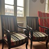 Restoration armchair with mahogany cross.