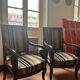 Restoration armchair with mahogany cross.