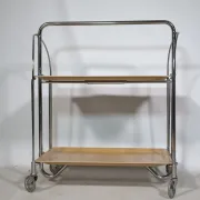 Mid Century Folding Serving Trolley in Chrome by Bremshey, 1960s