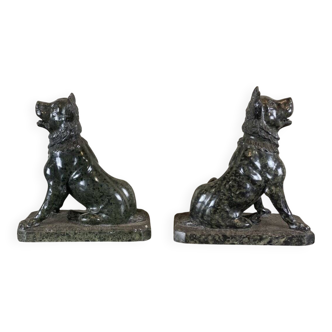 Pair of dogs in serpentine after Jennings' dog.