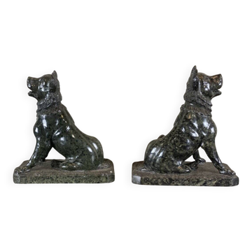 Pair of dogs in serpentine after Jennings' dog.