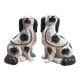 Pair of Staffordshire-type ceramic dogs - King Charles - 20th century