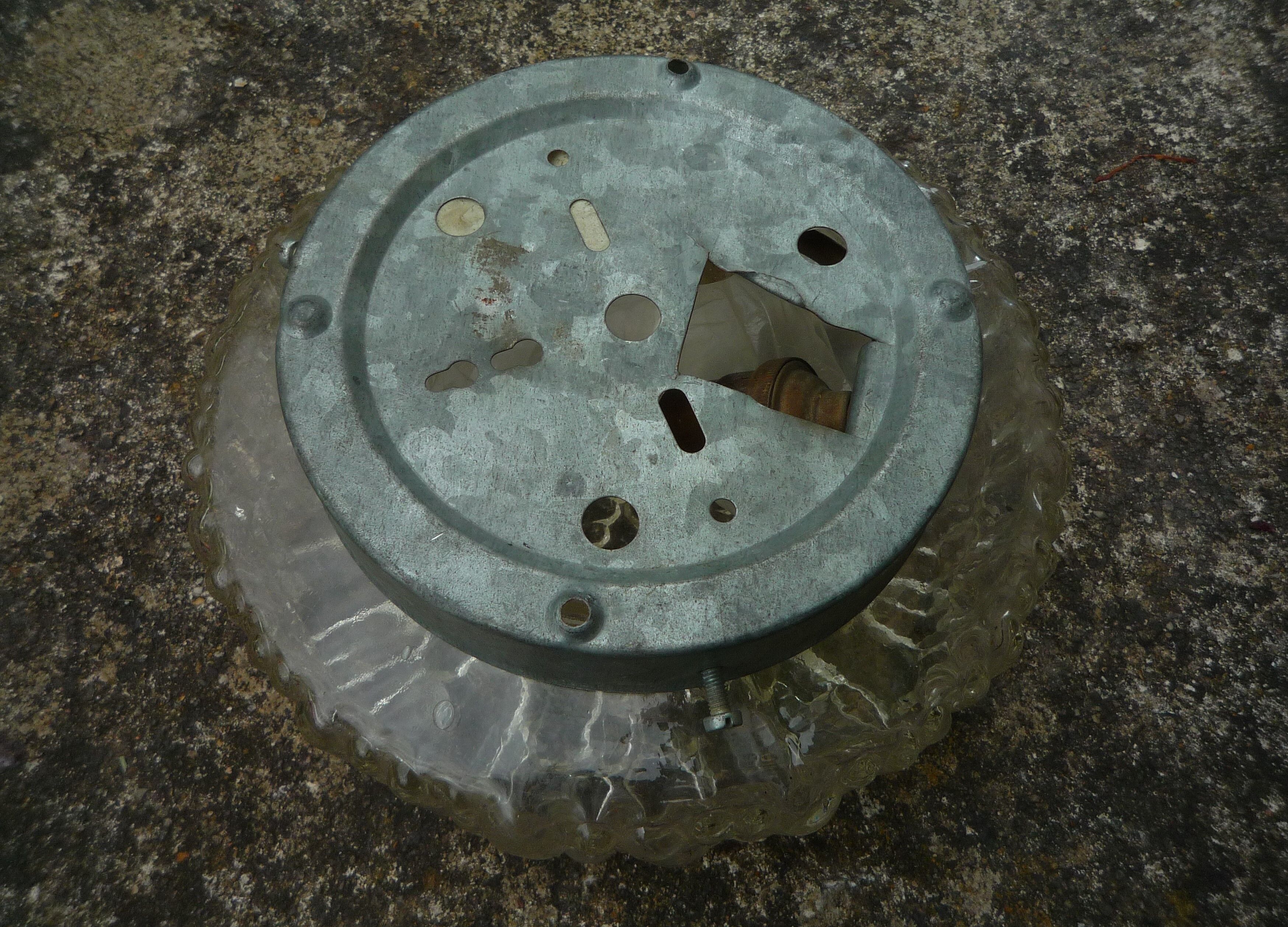 Glass wall lamp, vintage 70s