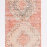 3x12 Pale Red & Brown Vintage Runner Rug, 82x336Cm