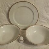 Serving dishes in fine porcelain with gilded edging