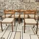6 chaises Scandinave 1960" sangles tressées