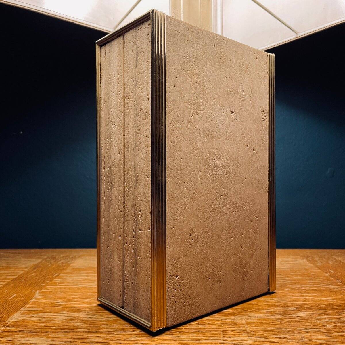 Travertine marble table lamp, Italy, 1970s