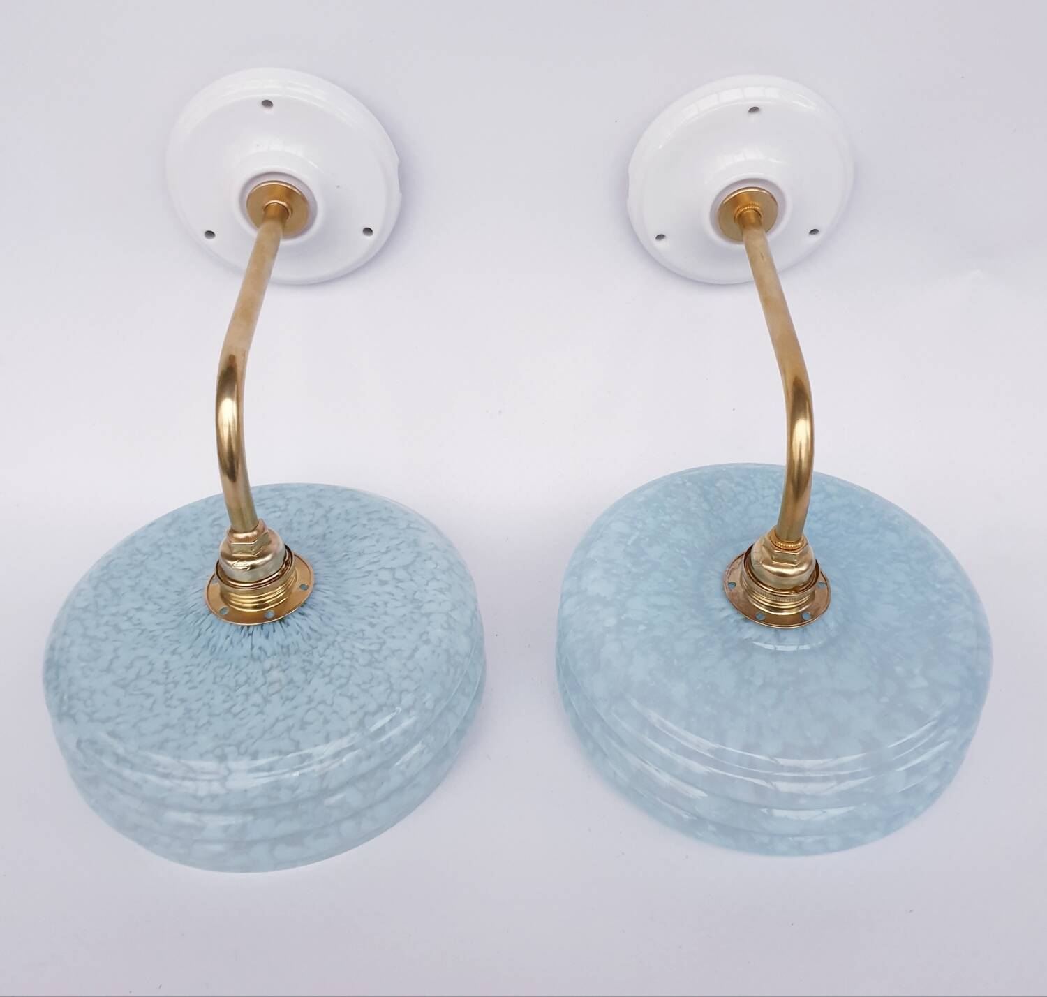 Clichy glass swan neck wall lights