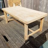 Solid raw wood farm table