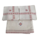 antique red and white table service "DB" tablecloth 1.55m x 2.20m and its 12 napkins