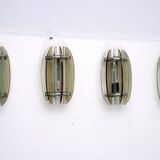Set of Four Labeled Thick Glass Sconces by Veca, Italy, 1960s