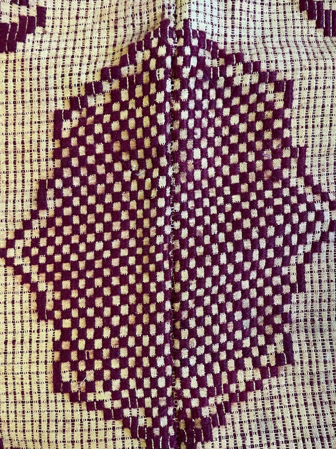 Vintage Romanian carpet floral design brown on yellow background 251x150cm