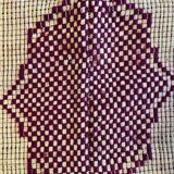 Vintage Romanian carpet floral design brown on yellow background 251x150cm