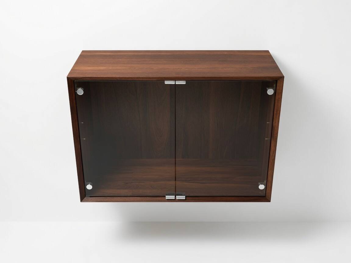 Poul Cadovius Wall Mounted Glass Cabinet By CADO, 1960s.
