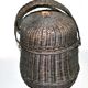 Panier couvert en osier noir 1900 - panier bressan de marché