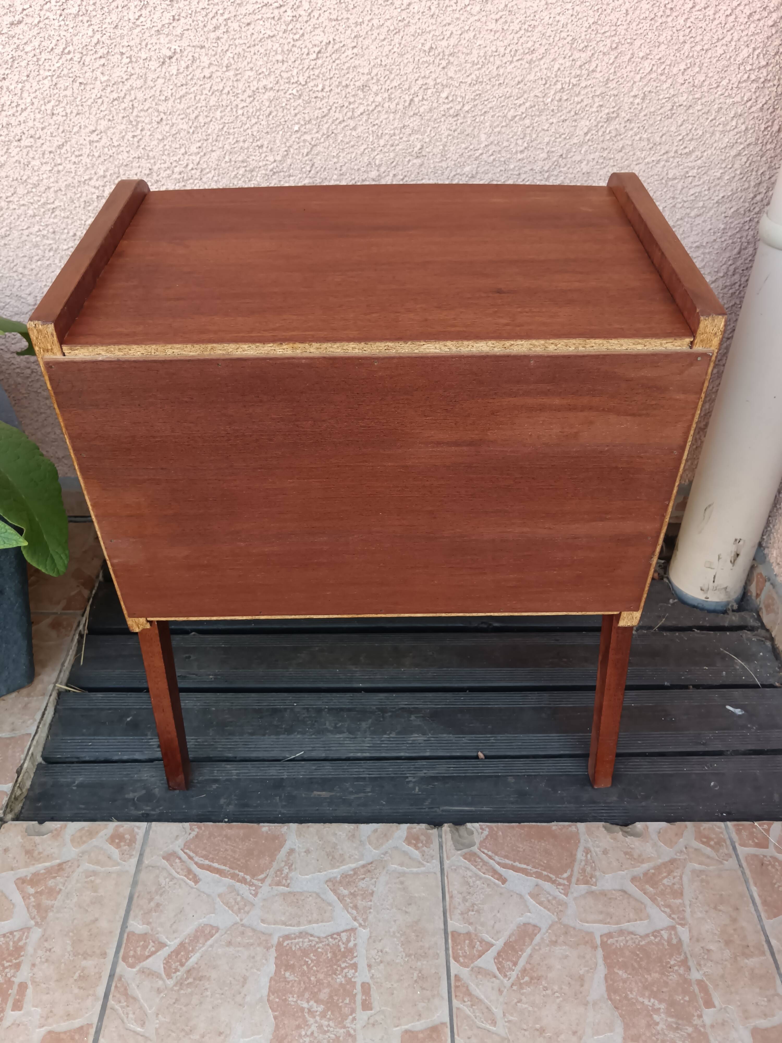 Vintage Scandi / Mid-Century Nightstand – 1960s (Compass Legs)