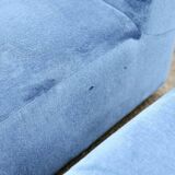 Modular sofa with 5 blue velvet armchairs, circa 1980