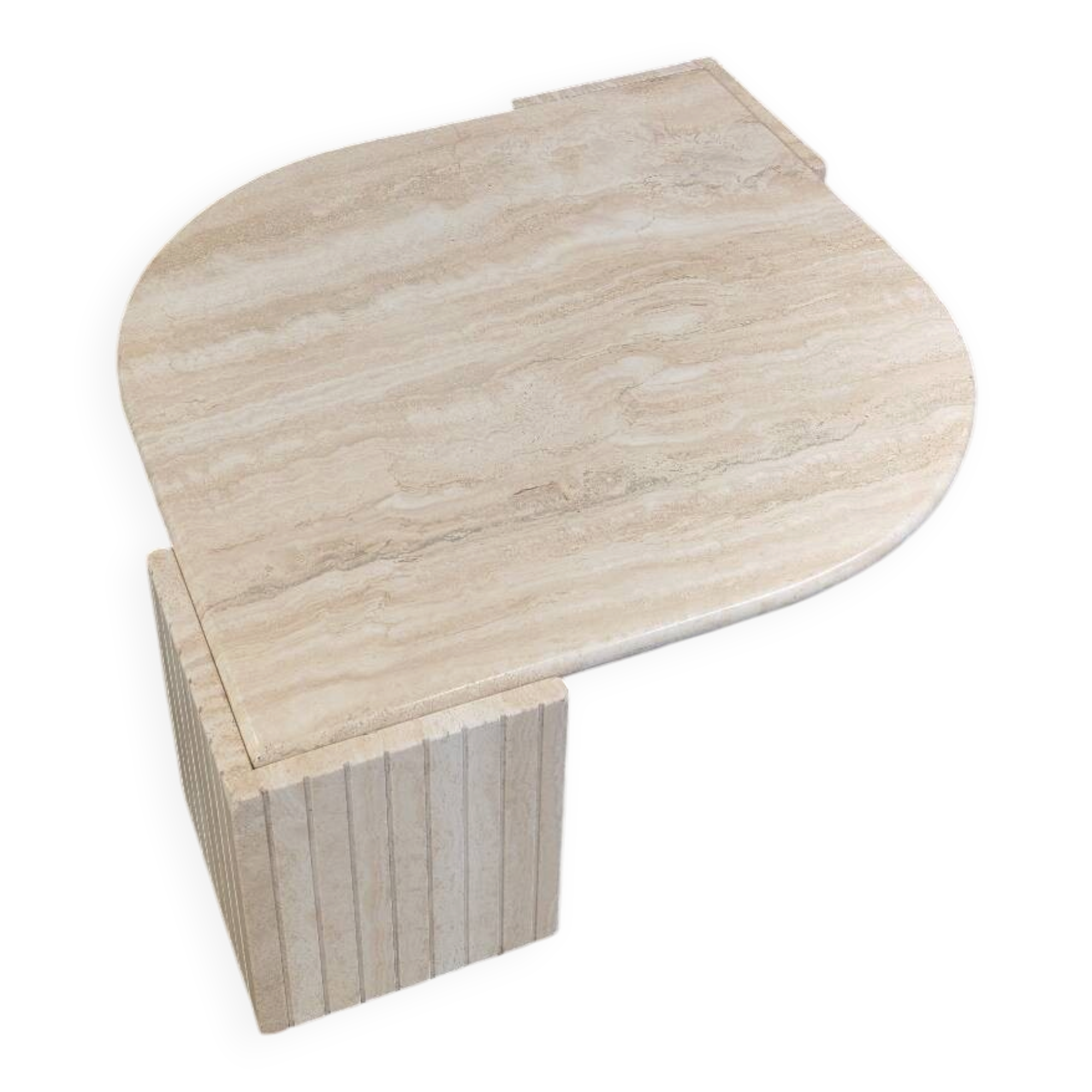 Table basse oeil travertin