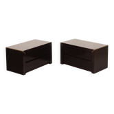 Pair of African rosewood and brass bedside tables for Fratelli Turri