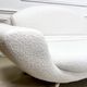 Vintage sofa bench 2 places in curly wool