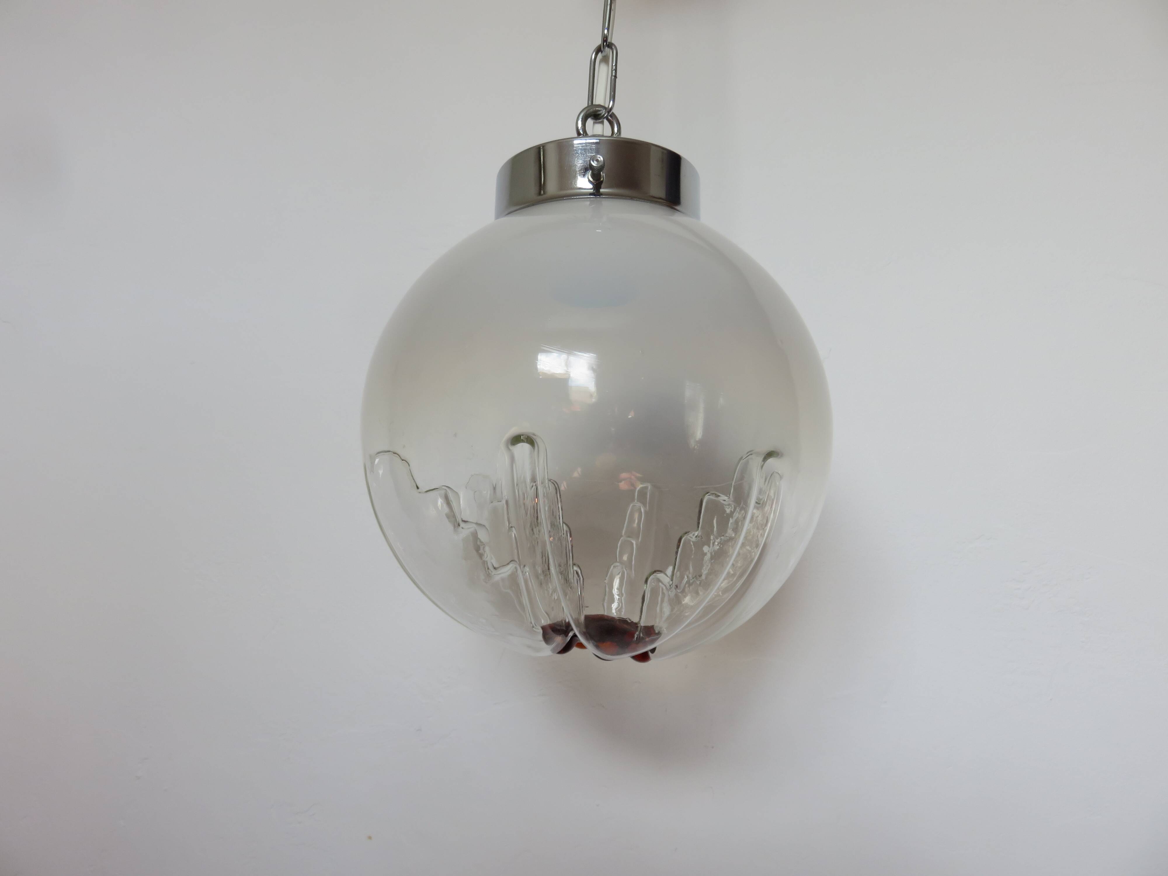 Mazzega pendant lamp in murano glass from the 60s