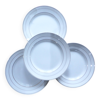 4 vintage flat plates porcelain from St Amand 191103