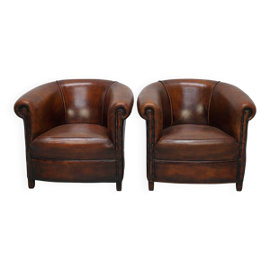 Fauteuils de club en - cuir couleur