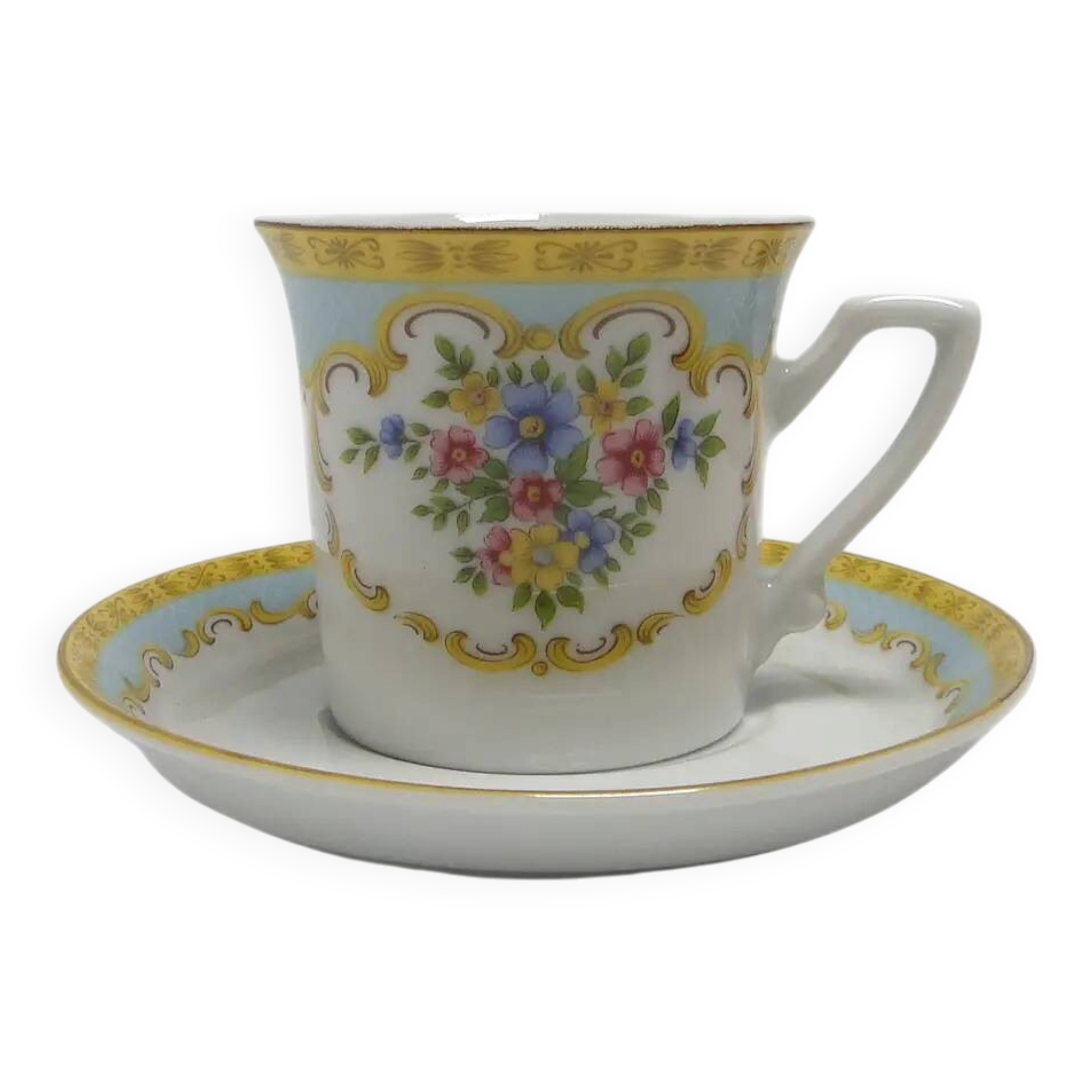 Cup with saucer, art nouveau, porcelain, Germany, 1950s