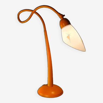 lampe acier peint orange 1960