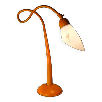 lampe acier peint orange 1960