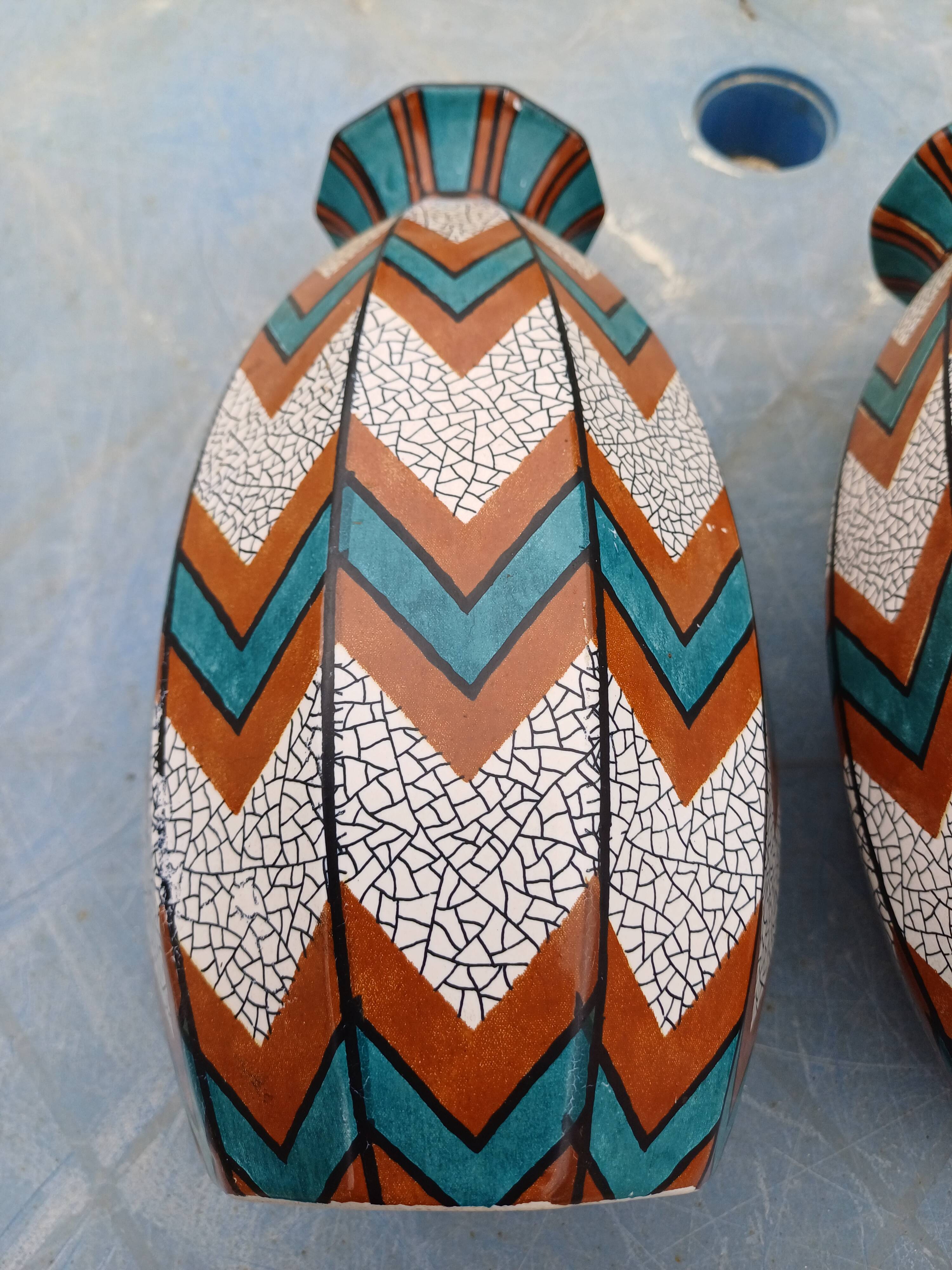 Paire de Vases Art Déco Sarreguemines
