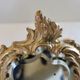 Small vintage 19th century mirror or hand mirror, bronze, beveled glass, baroque, rococo style.