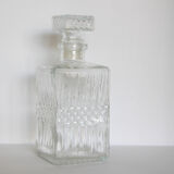 Old vintage glass whisky decanter