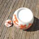 Antique Large Ginger Jar with Orange Floral Decor