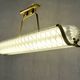 Large cast glass and brass pendant light Maison Lunel France 1960