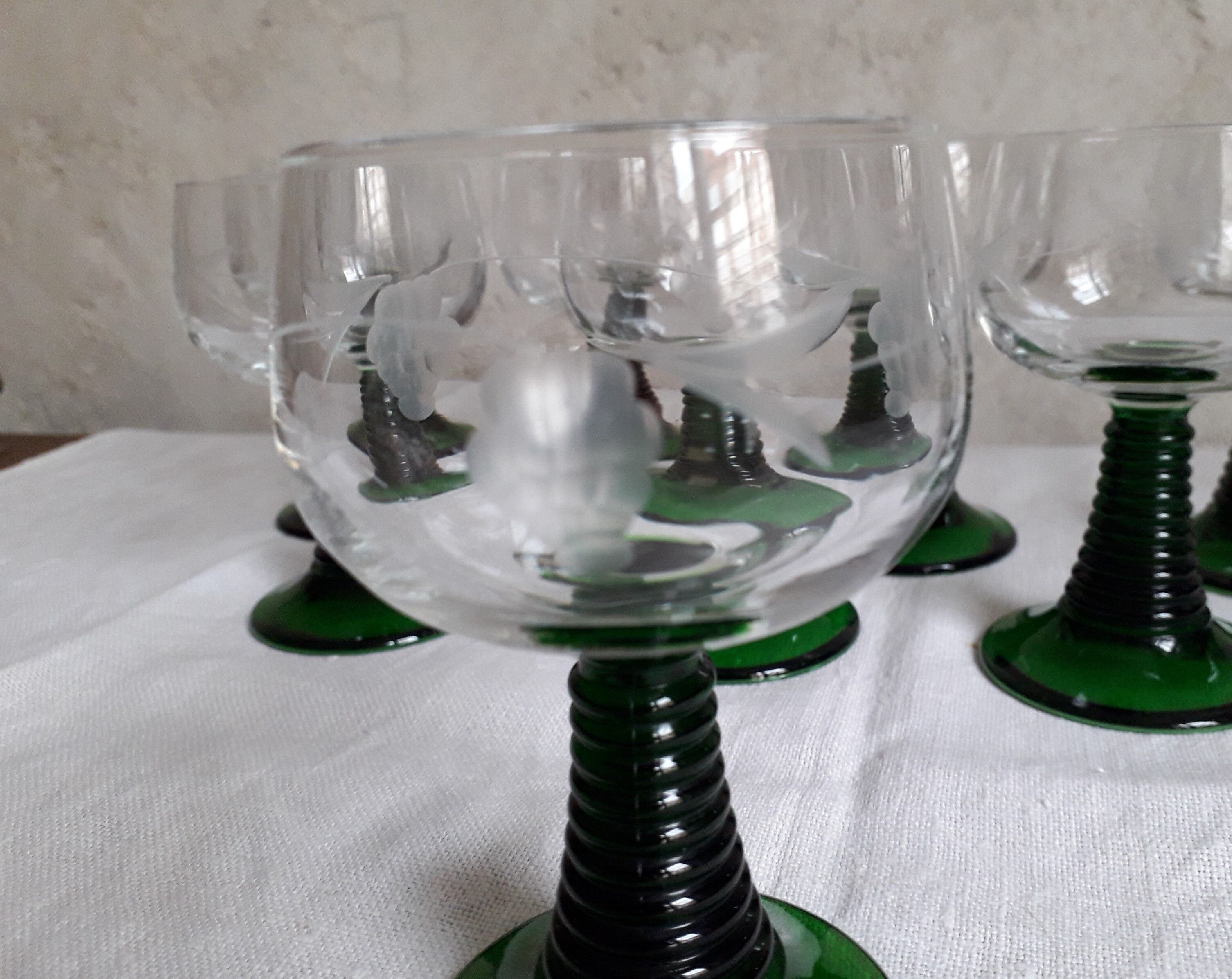 Lot de 10 verres à vin blanc d'Alsace