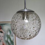 Amber glass ball pendant light